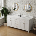 Vanity Sink Combo Featuring A Marble Countertop, Bathroom Sink Cabinet, And Home Decor Bathroom Vanities Fully Assembled White 72 Inch Vanity With Sink 23V03 72Wh White Wood Solid Wood