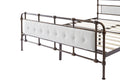 Queen Size High Boad Metal Bed With Soft Head And Tail, No Spring, Easy To Assemble, No Noise Box Spring Not Required Queen White Metal White Bedroom Bed Frame Foam Velvet Metal