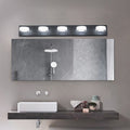 Led Modern Black 5 Light Vanity Lights Fixtures Over Mirror Bath Wall Lighting Black Modern Acrylic Iron