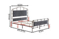 Queen Size High Boad Metal Bed With Soft Head And Tail, No Spring, Easy To Assemble, No Noise Box Spring Not Required Queen Dark Gray Metal Bedroom Bed Frame Foam Velvet Metal