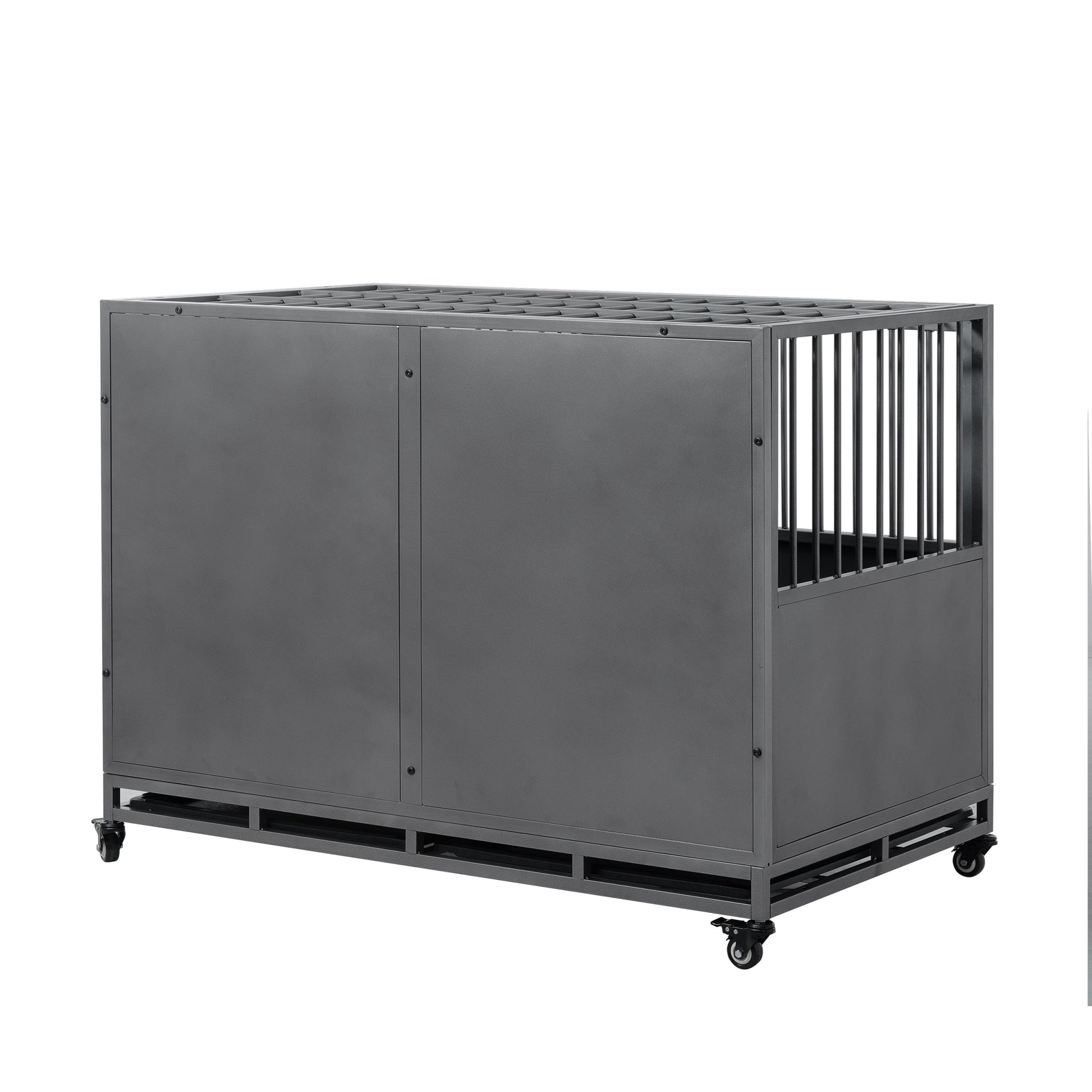 48Inch Heavy Duty Dog Crate Silver Grey American Traditional Extra Large 71 90 Lbs Carbon Steel