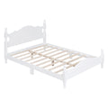 Full Size Wood Platform Bed Frame,Retro Style Platform Bed With Wooden Slat Support,White White Wood