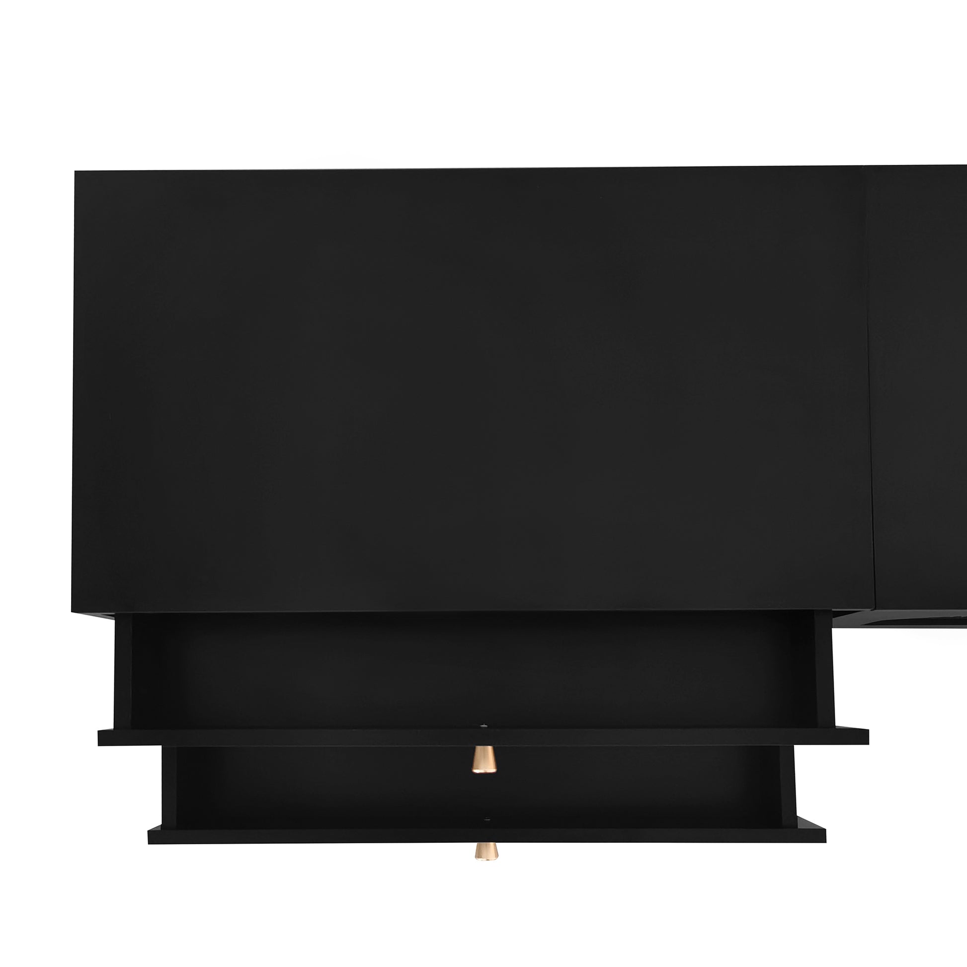 Luxurious Tv Stand With Fluted Glass Doors, Elegant And Functional Media Console For Tvs Up To 95'', Tempered Glass Shelf Tv Cabinet With Multiple Storage Options, Black Black Primary Living Space 90 Inches Or Larger Particle Board