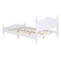 Full Size Wood Platform Bed Frame,Retro Style Platform Bed With Wooden Slat Support,White White Wood