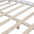 Full Size Wood Platform Bed Frame,Retro Style Platform Bed With Wooden Slat Support,White White Wood