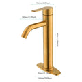 Brushed Gold Single Stem Bathroom Sink Faucet Gold Bathroom Modern Brass Brass