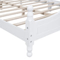 Queen Size Wood Platform Bed Frame,Retro Style Platform Bed With Wooden Slat Support,White White Wood