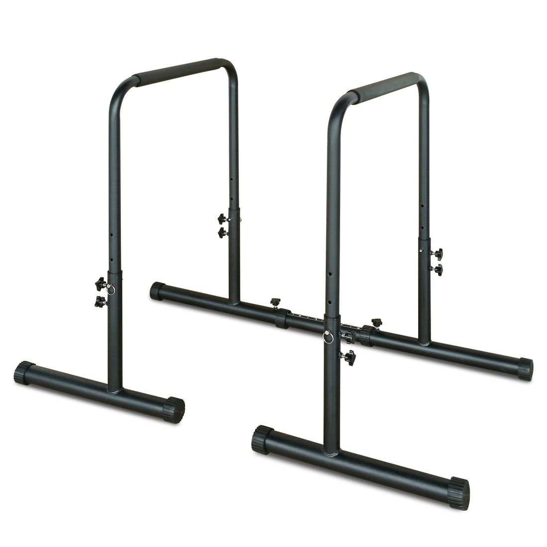 Power Tower Dip Station Pull Up Bar Stand Adjustable Height Heavy Duty Multi Function Fitness Training Equipment Black Steel