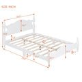 Full Size Wood Platform Bed Frame,Retro Style Platform Bed With Wooden Slat Support,White White Wood