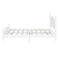 Full Size Wood Platform Bed Frame,Retro Style Platform Bed With Wooden Slat Support,White White Wood