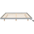 King Size Floating Bed With Led Lights Underneath,Modern King Size Low Profile Platform Bed With Led Lights,Grey King Grey Wood Bedroom American Design Pine Bed Frame Pine