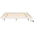 King Size Floating Bed With Led Lights Underneath,Modern King Size Low Profile Platform Bed With Led Lights,White King White Wood Bedroom American Design Pine Bed Frame Pine