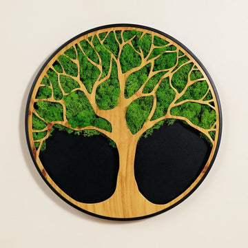 Life Tree Moss Metal Wall Art Green Iron