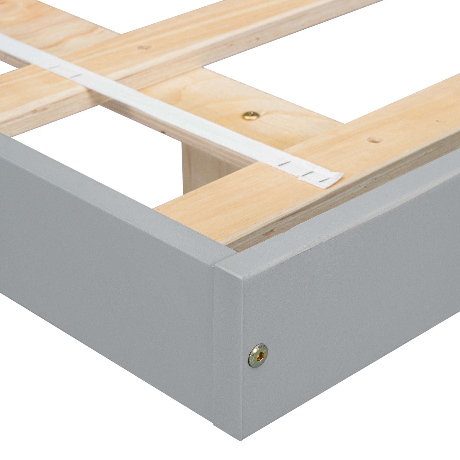 King Size Floating Bed With Led Lights Underneath,Modern King Size Low Profile Platform Bed With Led Lights,Grey King Grey Wood Bedroom American Design Pine Bed Frame Pine