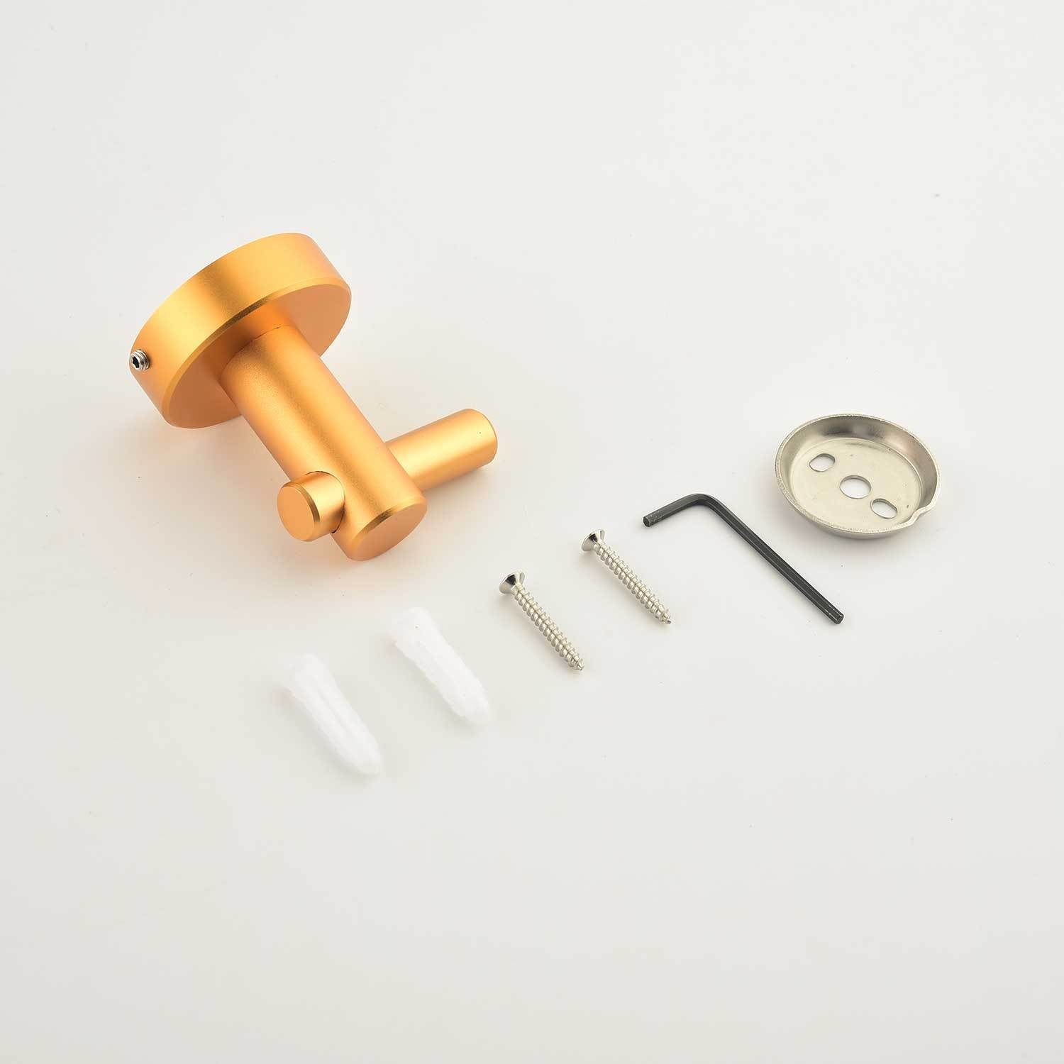 6 Piece Wall Mount Bathroom Towel Rack Set In Brushed Gold Brushed Gold Bathroom Modern Steel Steel