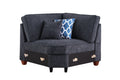 Gina Sectional Sofa With Ottoman Black Foam Chenille