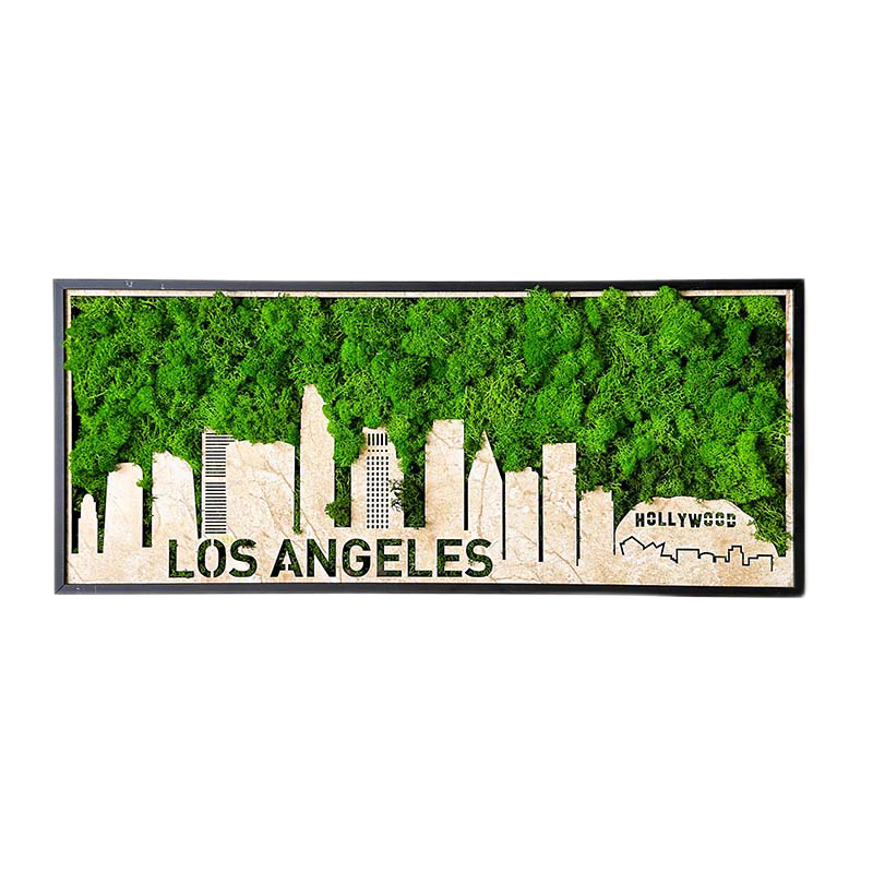 Los Angeles Moss City Metal Wall Art Small Green Iron