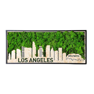 Los Angeles Moss City Metal Wall Art Small Green Iron