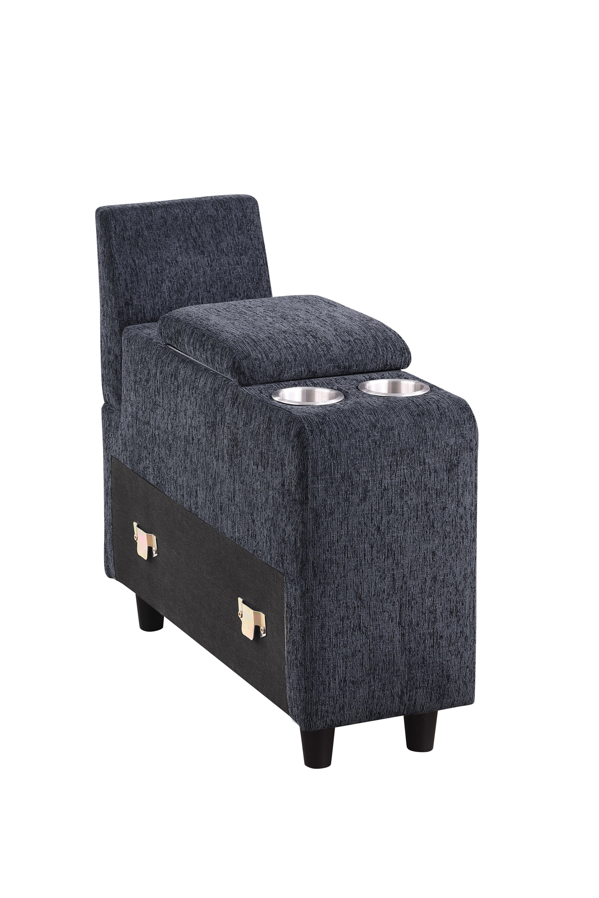 Gina Sectional Sofa With Ottoman Black Foam Chenille