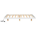 Full Size Floating Bed With Led Lights Underneath,Modern Full Size Low Profile Platform Bed With Led Lights,White Full White Wood Bedroom American Design Pine Bed Frame Pine