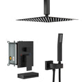 Shower System With Waterfall Tub Spout,12 Inch Ceiling Mount Square Shower System With Rough In Valve,Oil Rubber Bronze Oil Rubbed Bronze Stainless Steel