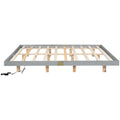 King Size Floating Bed With Led Lights Underneath,Modern King Size Low Profile Platform Bed With Led Lights,Grey King Grey Wood Bedroom American Design Pine Bed Frame Pine