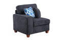 Gina Sectional Sofa With Ottoman Black Foam Chenille