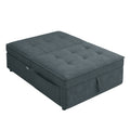 4 In 1 Sofa Bed, Chair Bed, Multi Function Folding Ottoman Bed With Storage Pocket And Usb Port For Small Room Apartment,Living Room,Bedroom,Hallway, Deep Blue Dark Blue Primary Living Space Linen