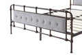 Queen Size High Boad Metal Bed With Soft Head And Tail, No Spring, Easy To Assemble, No Noise Box Spring Not Required Queen Grey Metal Bedroom Bed Frame Foam Velvet Metal