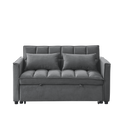 Sleeper Sofa, Convertible Sofa, Recliner, Bed, 3 In 1, 3 Position Adjustable Backrest, 2 Seater Sectional, Two Side Pockets, 2 Pillows For Living Room, Apartment, Etc., Velvet Beige 54