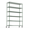 6 Tier Wire Shelving Unit, 6000 Lbs Nsf Height Adjustable Metal Garage Storage Shelves With Wheels, Heavy Duty Storage Wire Rack Metal Shelves Green Green Iron Plastic