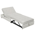 4 In 1 Sofa Bed, Chair Bed, Multi Function Folding Ottoman Bed With Storage Pocket And Usb Port For Small Room Apartment,Living Room,Bedroom,Hallway,White White Primary Living Space Linen