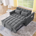 Sleeper Sofa, Convertible Sofa, Recliner, Bed, 3 In 1, 3 Position Adjustable Backrest, 2 Seater Sectional, Two Side Pockets, 2 Pillows For Living Room, Apartment, Etc., Velvet Beige 54