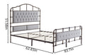 Queen Size High Boad Metal Bed With Soft Head And Tail, No Spring, Easy To Assemble, No Noise Box Spring Not Required Queen Grey Metal Bedroom Bed Frame Foam Velvet Metal