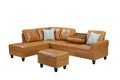 Irine Faux Leather Sectional Sofa With Ottoman Ginger Foam Faux Leather