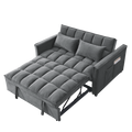Sleeper Sofa, Convertible Sofa, Recliner, Bed, 3 In 1, 3 Position Adjustable Backrest, 2 Seater Sectional, Two Side Pockets, 2 Pillows For Living Room, Apartment, Etc., Velvet Beige 54