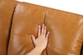 Irine Faux Leather Sectional Sofa With Ottoman Ginger Foam Faux Leather