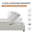 4 In 1 Sofa Bed, Chair Bed, Multi Function Folding Ottoman Bed With Storage Pocket And Usb Port For Small Room Apartment,Living Room,Bedroom,Hallway,White White Primary Living Space Linen