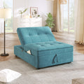 4 In 1 Sofa Bed, Chair Bed, Multi Function Folding Ottoman Bed With Storage Pocket And Usb Port For Small Room Apartment,Living Room,Bedroom,Hallway, Teal Teal Primary Living Space Linen