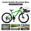 A24299 24 Inch Mountain Bike Bicycle For Adults Aluminium Frame Bike Shimano 21 Speed With Disc Brake Cycling Green Without Anti Slip Garden & Outdoor American Design Multifunctional Aluminium