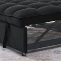 Sleeper Sofa, Convertible Sofa, Recliner, Bed, 3 In 1, 3 Position Adjustable Backrest, 2 Seater Sectional, Two Side Pockets, 2 Pillows For Living Room, Apartment, Etc., Velvet Black 54