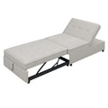 4 In 1 Sofa Bed, Chair Bed, Multi Function Folding Ottoman Bed With Storage Pocket And Usb Port For Small Room Apartment,Living Room,Bedroom,Hallway,White White Primary Living Space Linen
