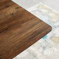 Modern Minimalist Style Dining Table Mdf Wooden Top Black Metal Shelf Metal Heat Transfer Legs Leveling Feet For Dining Room Kitchen Office Table Walnut Black Mdf