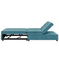 4 In 1 Sofa Bed, Chair Bed, Multi Function Folding Ottoman Bed With Storage Pocket And Usb Port For Small Room Apartment,Living Room,Bedroom,Hallway, Teal Teal Primary Living Space Linen