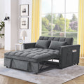 Sleeper Sofa, Convertible Sofa, Recliner, Bed, 3 In 1, 3 Position Adjustable Backrest, 2 Seater Sectional, Two Side Pockets, 2 Pillows For Living Room, Apartment, Etc., Velvet Beige 54