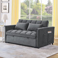 Sleeper Sofa, Convertible Sofa, Recliner, Bed, 3 In 1, 3 Position Adjustable Backrest, 2 Seater Sectional, Two Side Pockets, 2 Pillows For Living Room, Apartment, Etc., Velvet Beige 54