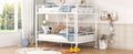 Full Over Full Metal Bunk Bed, White White Iron