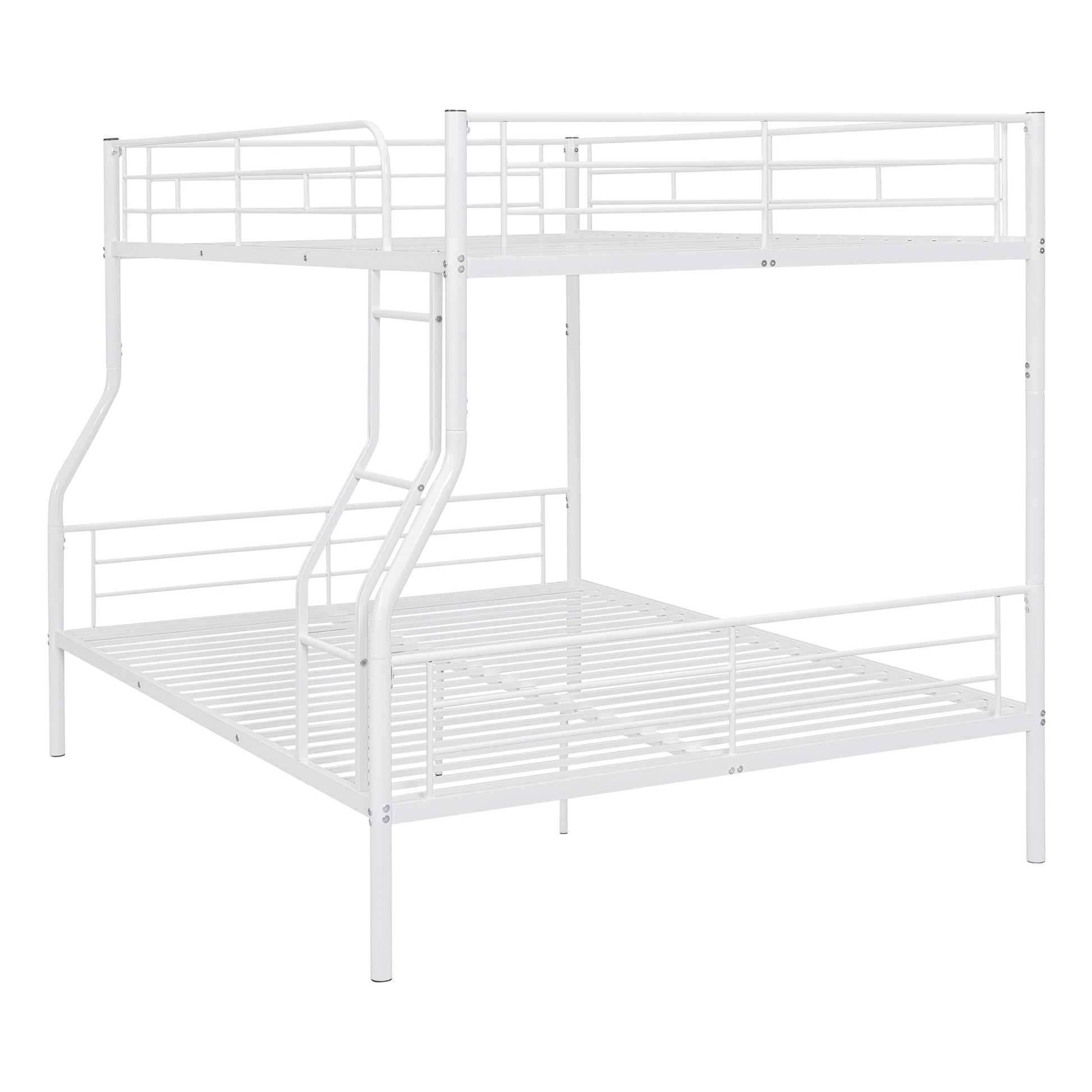 Full Xl Over Queen Metal Bunk Bed, White White Iron