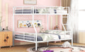 Full Xl Over Queen Metal Bunk Bed, White White Iron