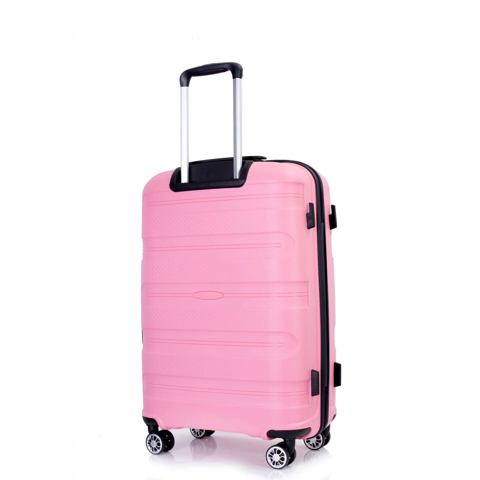 Hardshell Suitcase Spinner Wheels Pp Luggage Sets Lightweight Durable Suitcase With Tsa Lock,3 Piece Set 20 24 28 ,Pink Pink Polypropylene